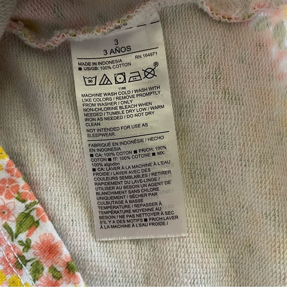 Janie and Jack Floral Top Girls Toddler 3 Ruffle Sleeve - Picture 9 of 9